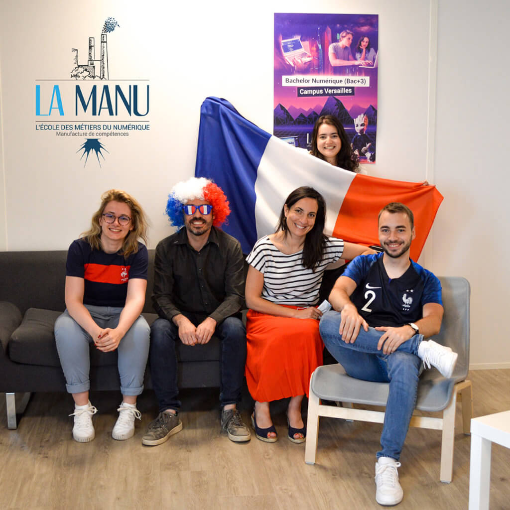 Equipe de l'école La Manu à Versailles pour le match de l'équipe de France