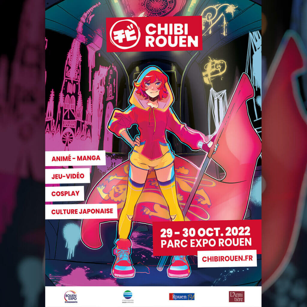 Affiche du salon geek et pop culture Chibi Rouen 2022