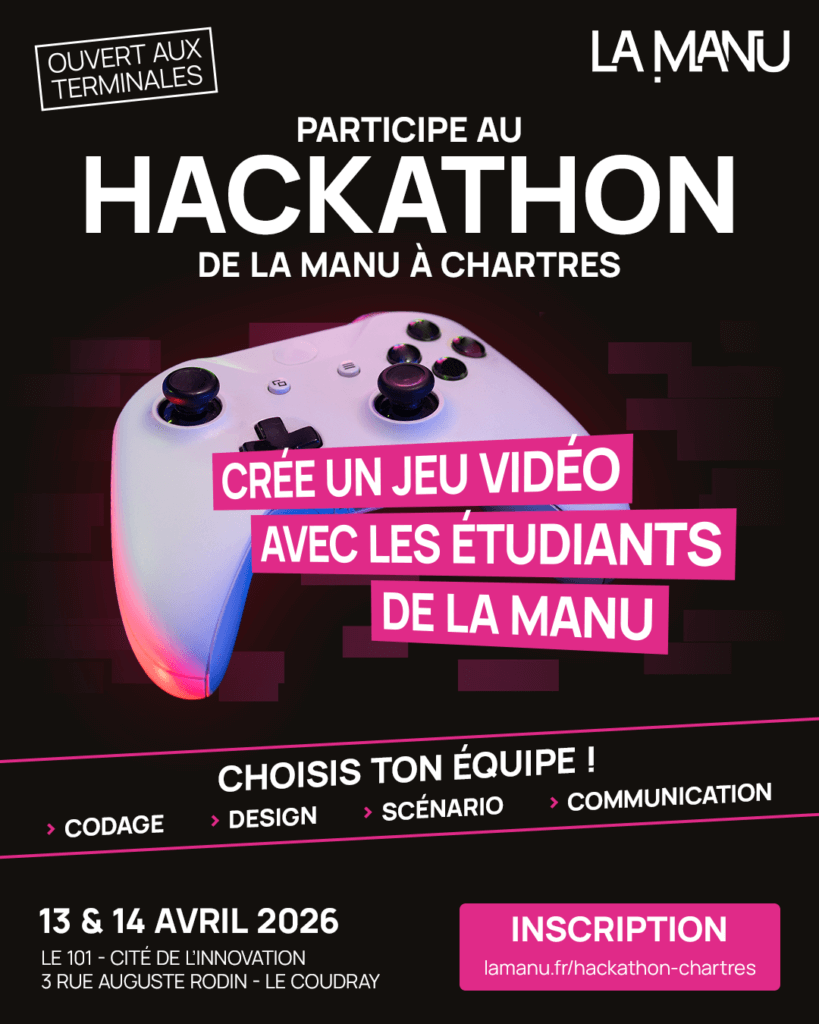 Hackathon Jeu Vidéo à l'école La Manu Chartres pour les lycéens en Terminale