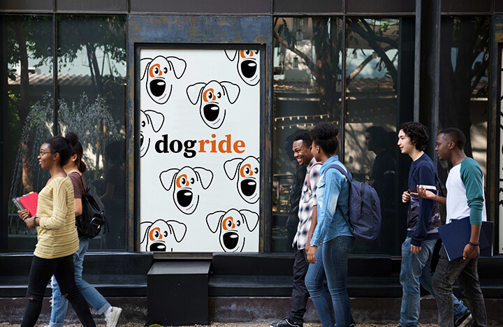 Mockup affiche DogRide avec Adobe Illustrator
